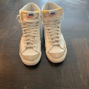 Nike Blazers with silver swoosh